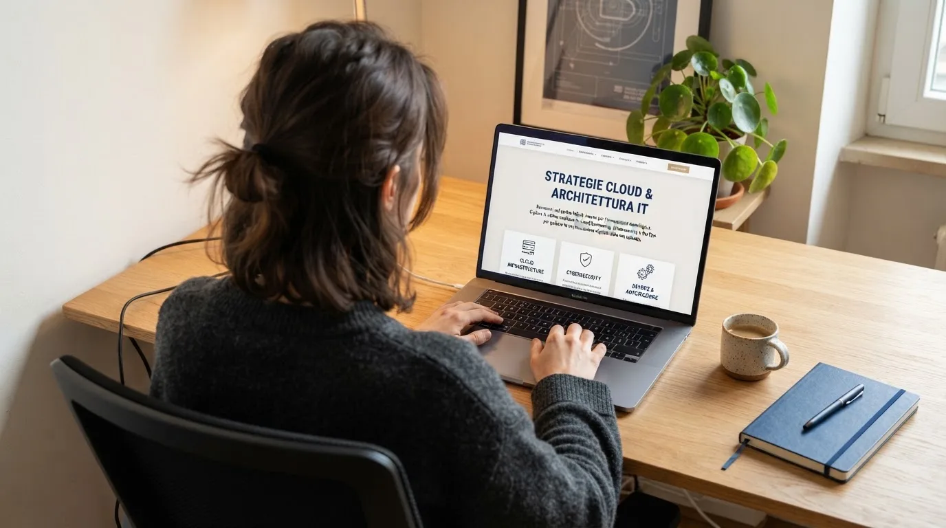 Persona davanti a un portatile che legge una pagina informativa sul gioco online in Italia — casino dal vivo online