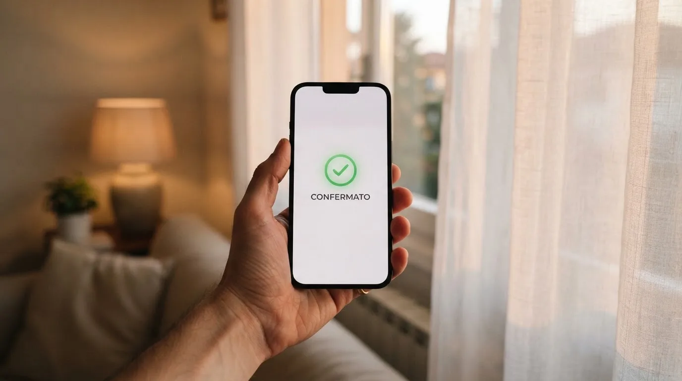 Mano che tiene uno smartphone accanto a una finestra, luce serale tranquilla — casino online italiani autorizzati aams